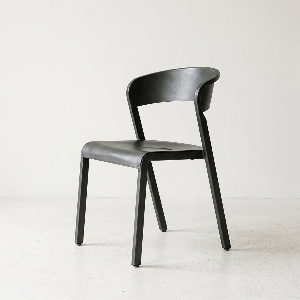 Powder coated matte black steel frame