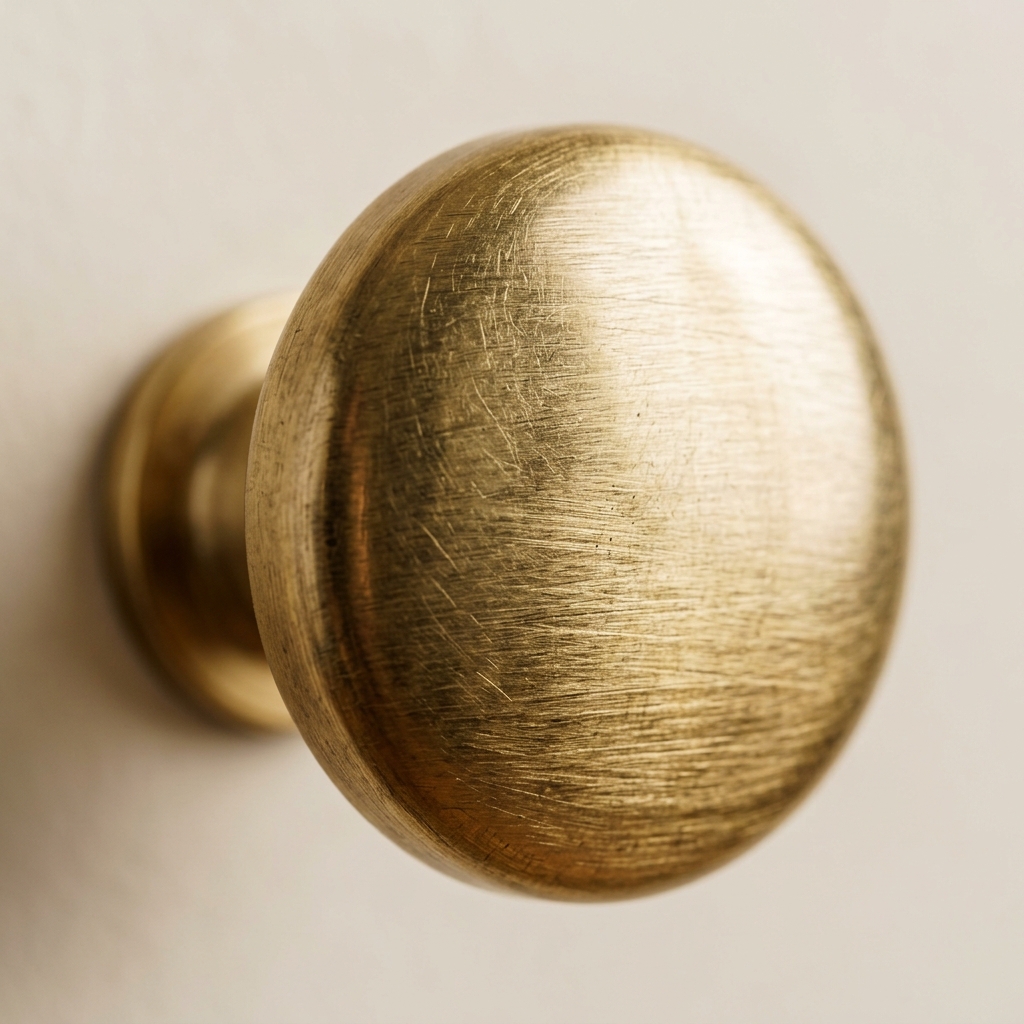 Brushed brass hardware knob