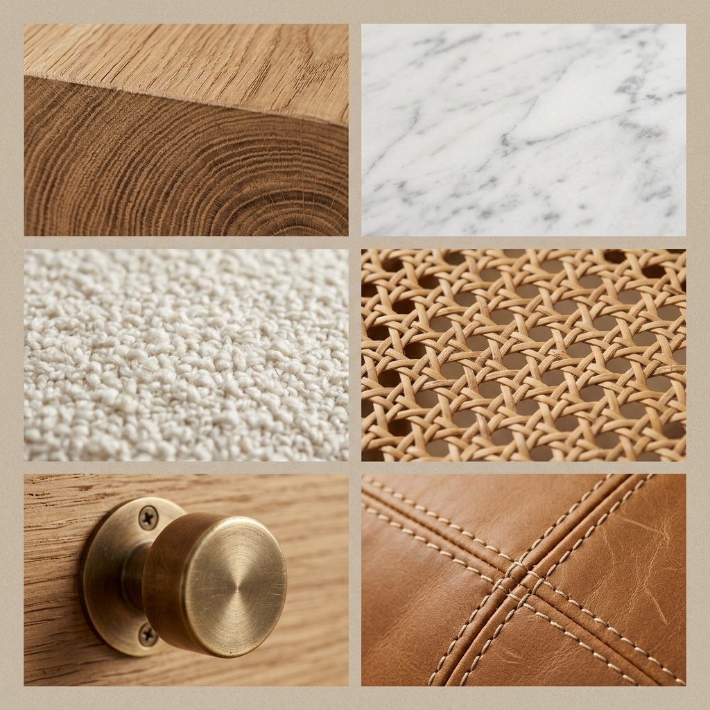 Natural material tactile surfaces