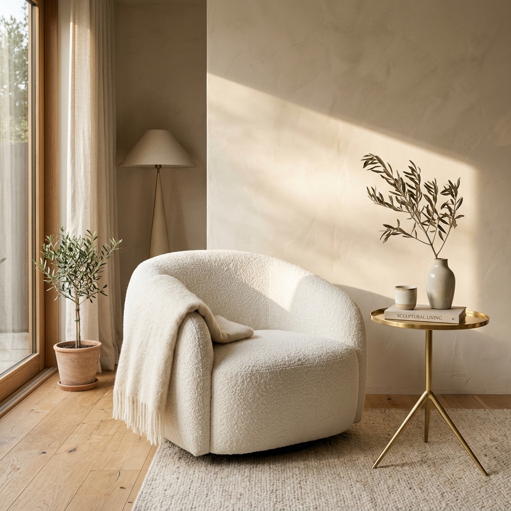 Curated palette: Bouclé and Brass