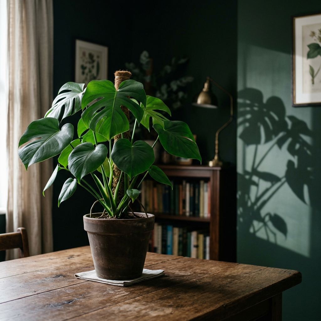 Leaf plant and moody room