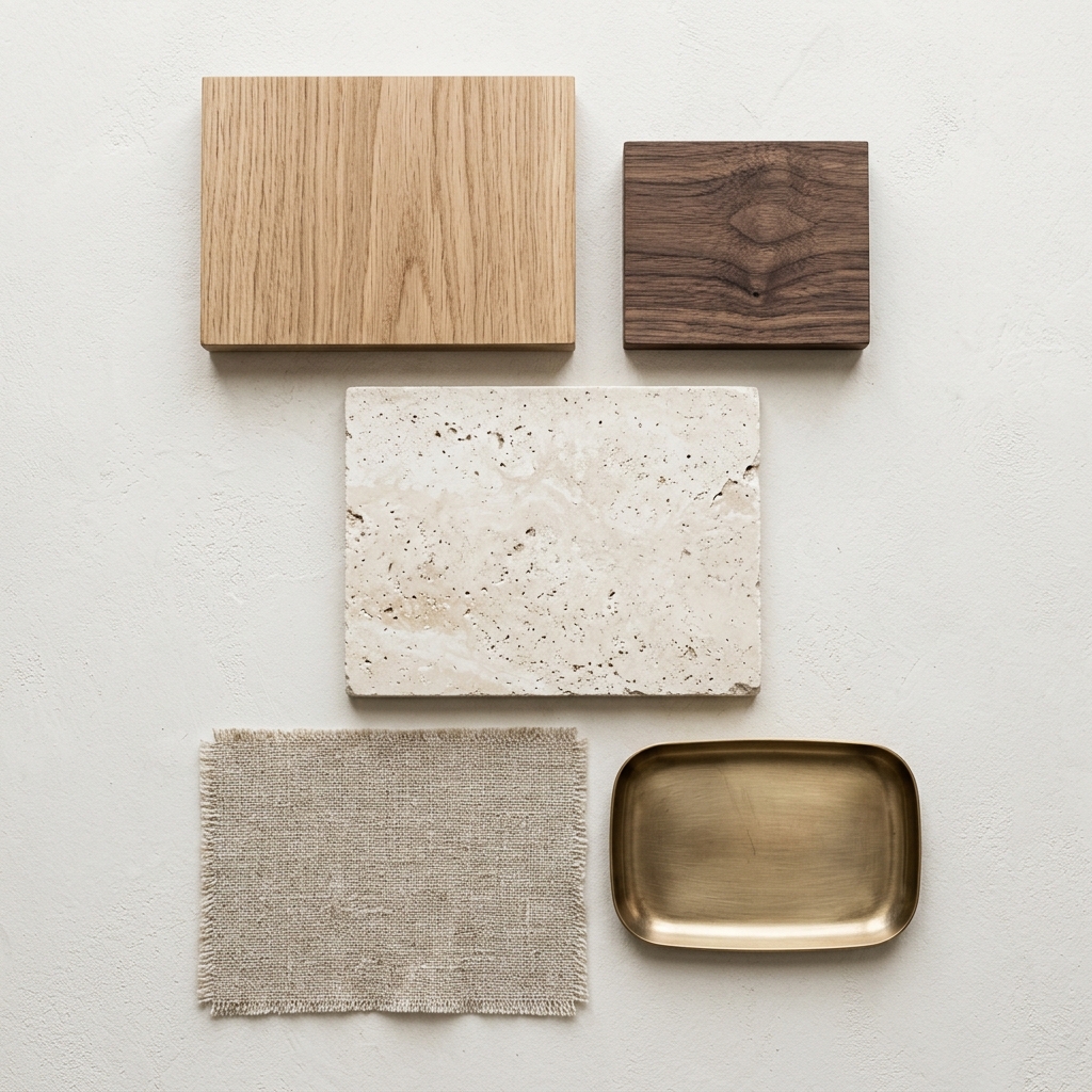 Tactile flatlay materials samples